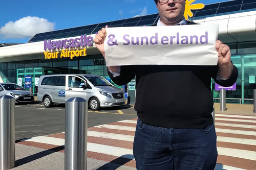 Paul Edgeworth outside Newcastle Airport