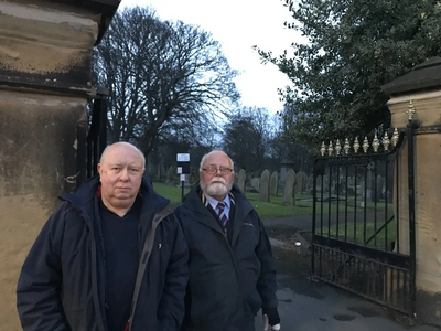 Colin Nicholson and George Smith at Bishopwearmouth Cemetery