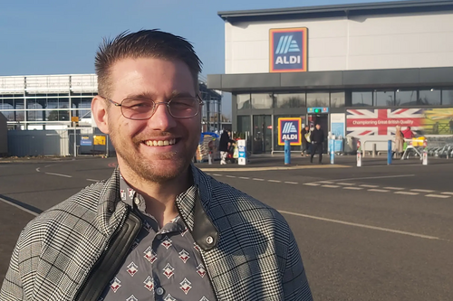 Stephen O'Brien outside Pennywell ALDI