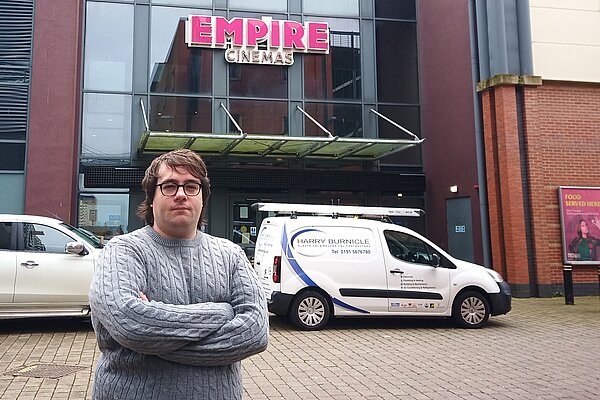 Paul Edgeworth outside the former Empire Cinema, Sunderland